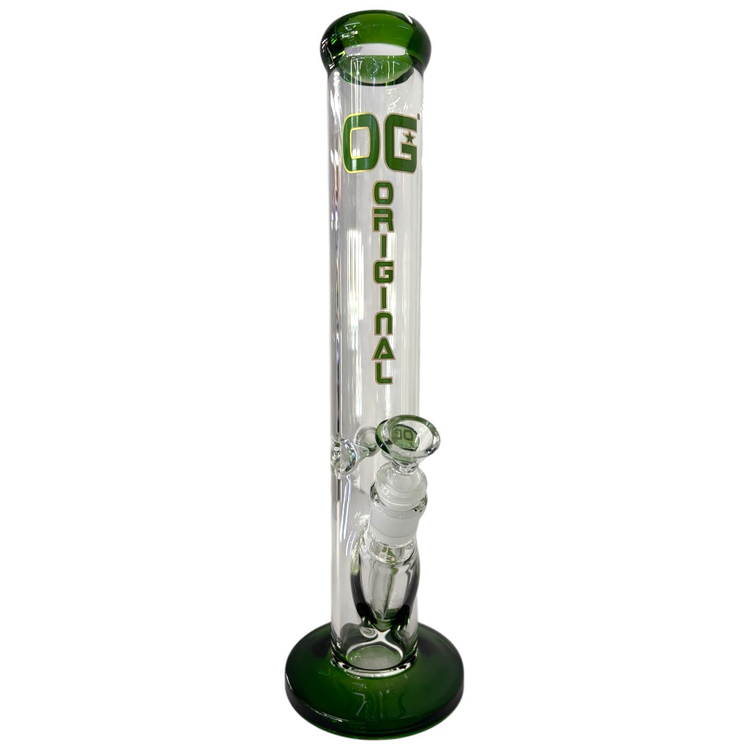 Green OG 14" Glass Straight Shooter Bong (7mm)-Green-The Wee Smoke Shop