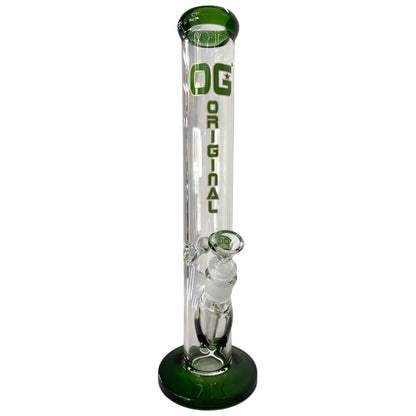 Green OG 14" Glass Straight Shooter Bong (7mm)-Green-The Wee Smoke Shop