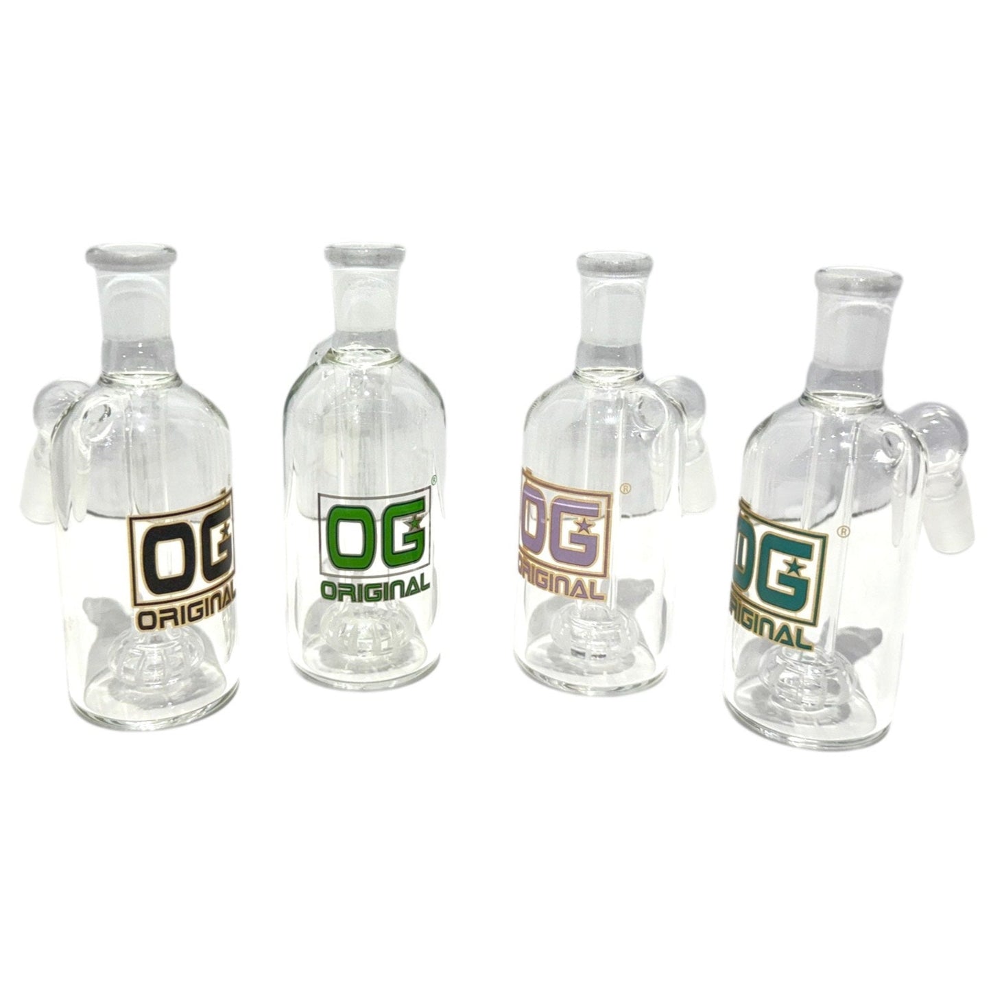 OG Clear 14mm Circle Perc Ash Catcher (45°)-The Wee Smoke Shop