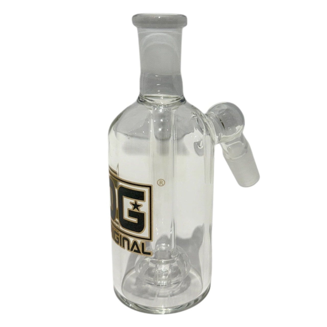 OG Clear 14mm Circle Perc Ash Catcher (45°)-Black-The Wee Smoke Shop