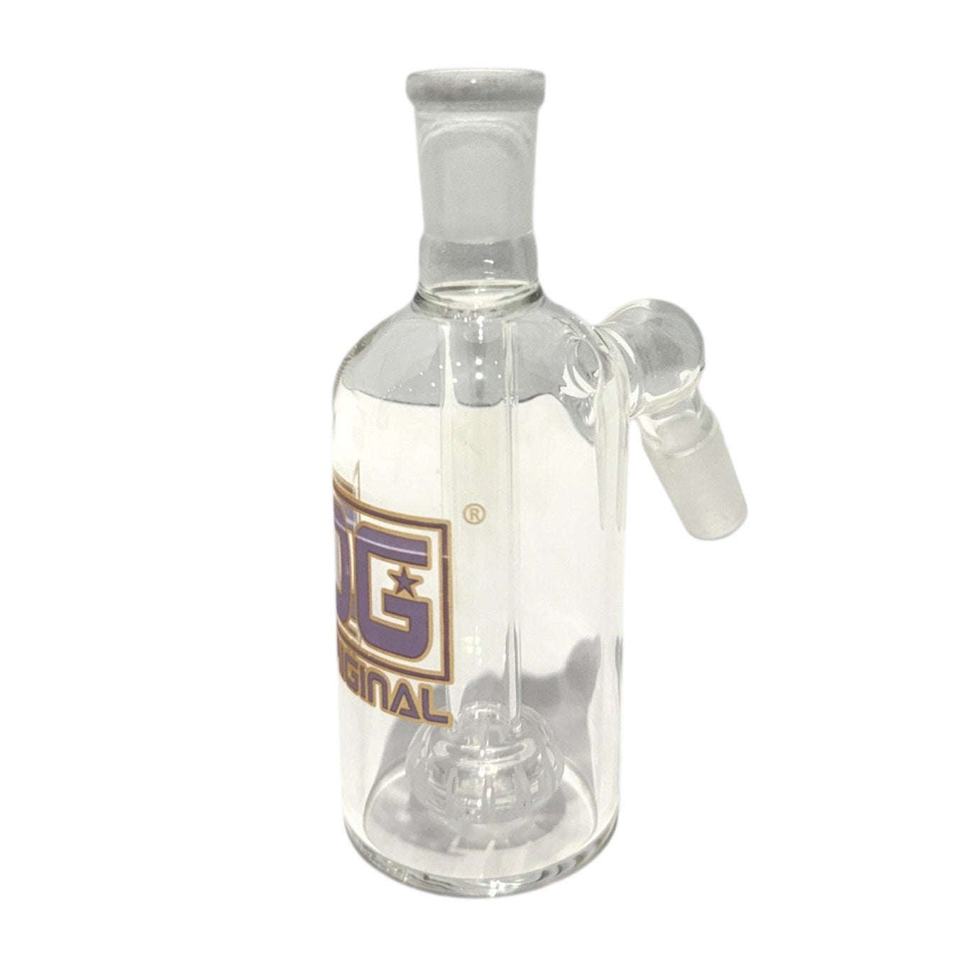 OG Clear 14mm Circle Perc Ash Catcher (45°)-Pink-The Wee Smoke Shop