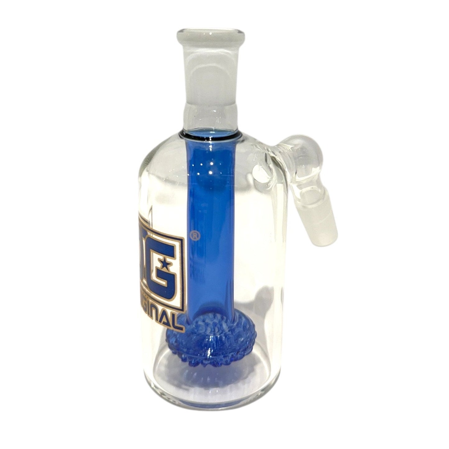 OG 14mm Circle Perc Ash Catcher (45°) -Blue-The Wee Smoke Shop