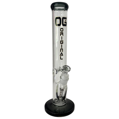 Black OG 14" Glass Straight Shooter Bong (7mm)-Black-The Wee Smoke Shop