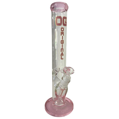 Pink OG 14" Glass Straight Shooter Bong (7mm)-Pink-The Wee Smoke Shop