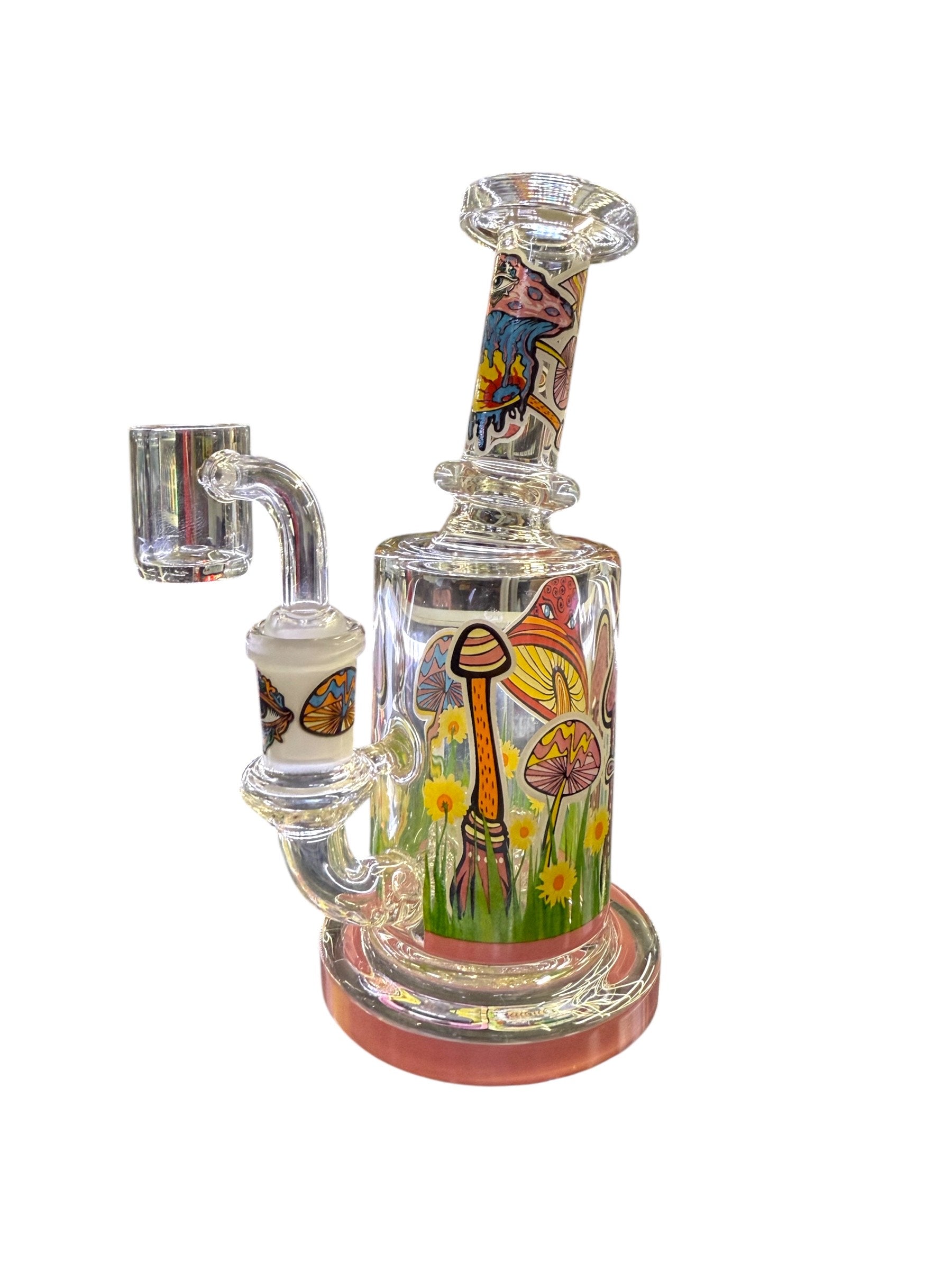 Arsenal 6" Mushroom Dab Rig - Pink - The Wee Smoke Shop