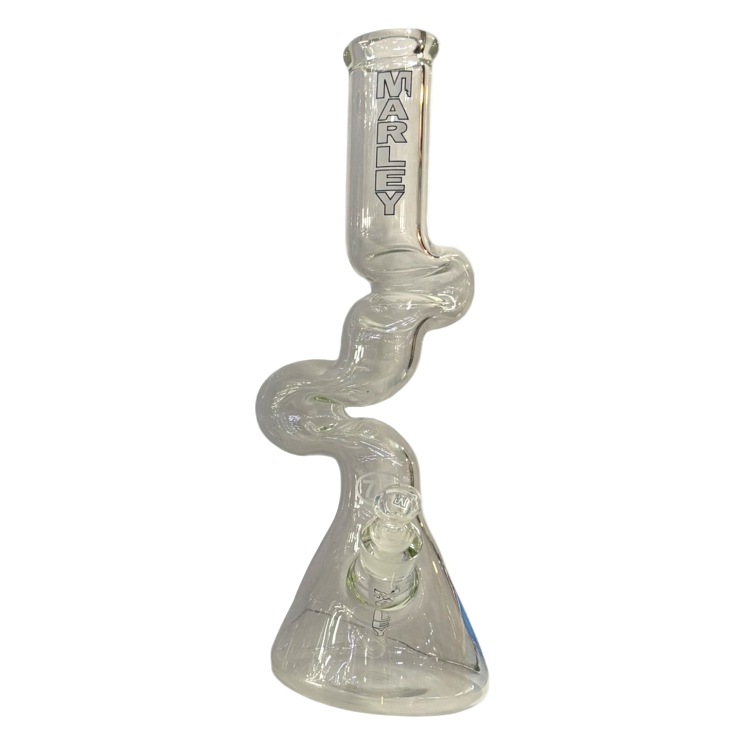 Marley 18" 2 Tier Zong (7mm) - White -The Wee Smoke Shop