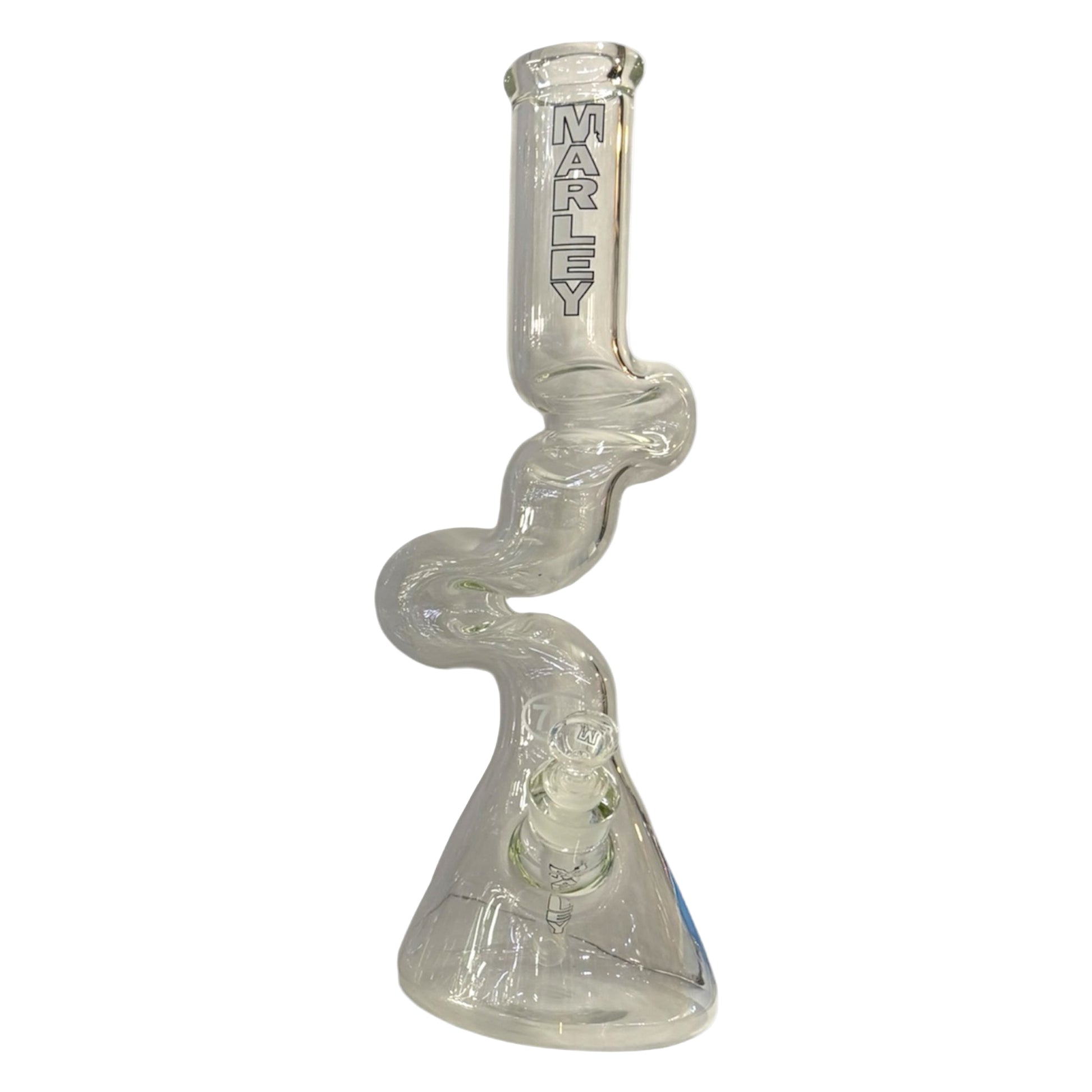 Marley 18" 2 Tier Zong (7mm) - White -The Wee Smoke Shop