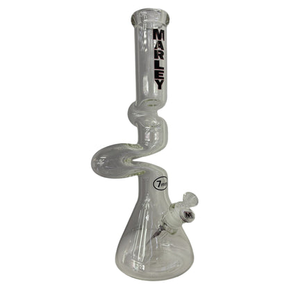 Marley 18" 2 Tier Zong (7mm) - Black -The Wee Smoke Shop