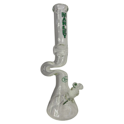 Marley 18" 2 Tier Zong (7mm) - Green -The Wee Smoke Shop