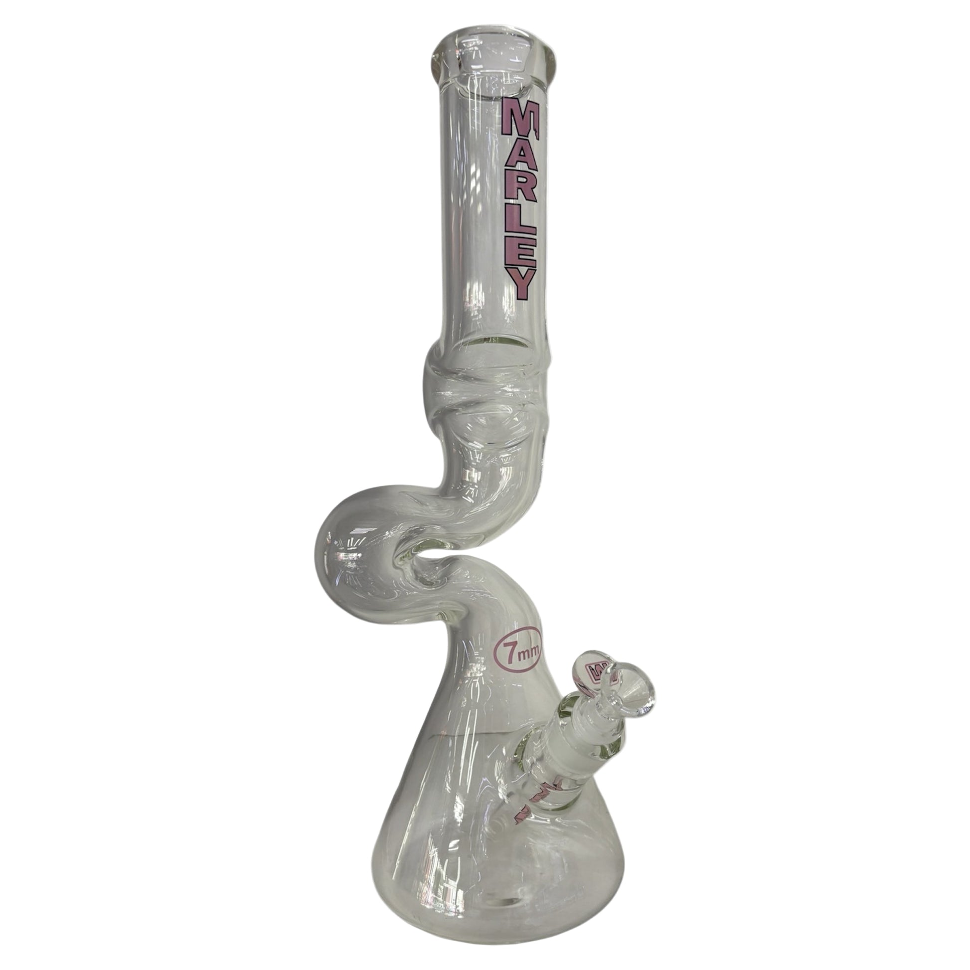 Marley 18" 2 Tier Zong (7mm) - Pink -The Wee Smoke Shop