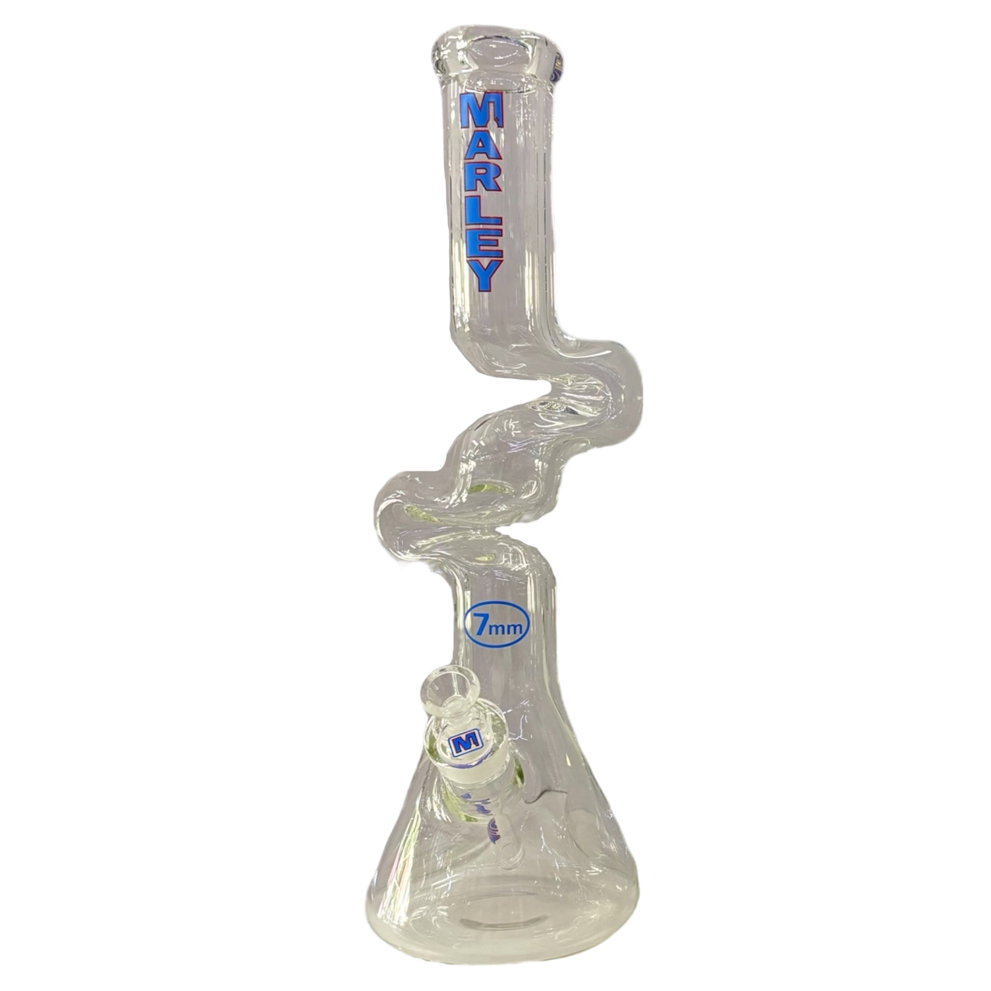 Marley 18" 2 Tier Zong (7mm) - Blue -The Wee Smoke Shop