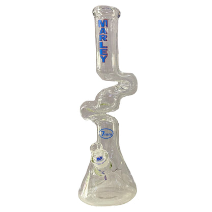 Marley 18" 2 Tier Zong (7mm) - Blue -The Wee Smoke Shop