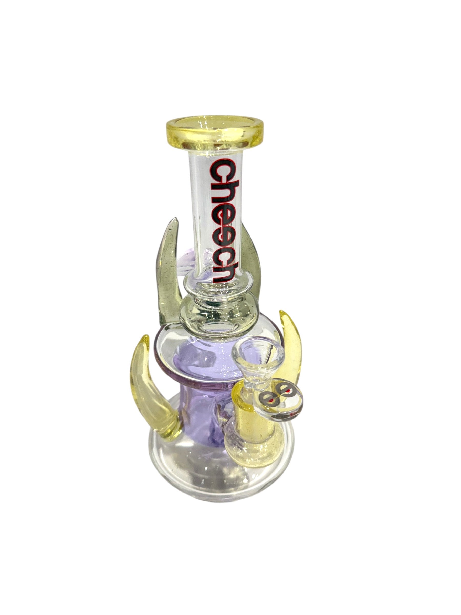 Cheech Clear Glass Horned 8" Dab Rig (CHE - 093,CHE-095) - Lime - The Wee Smoke Shop