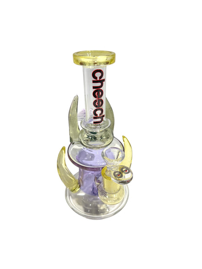 Cheech Clear Glass Horned 8" Dab Rig (CHE - 093,CHE-095) - Lime - The Wee Smoke Shop