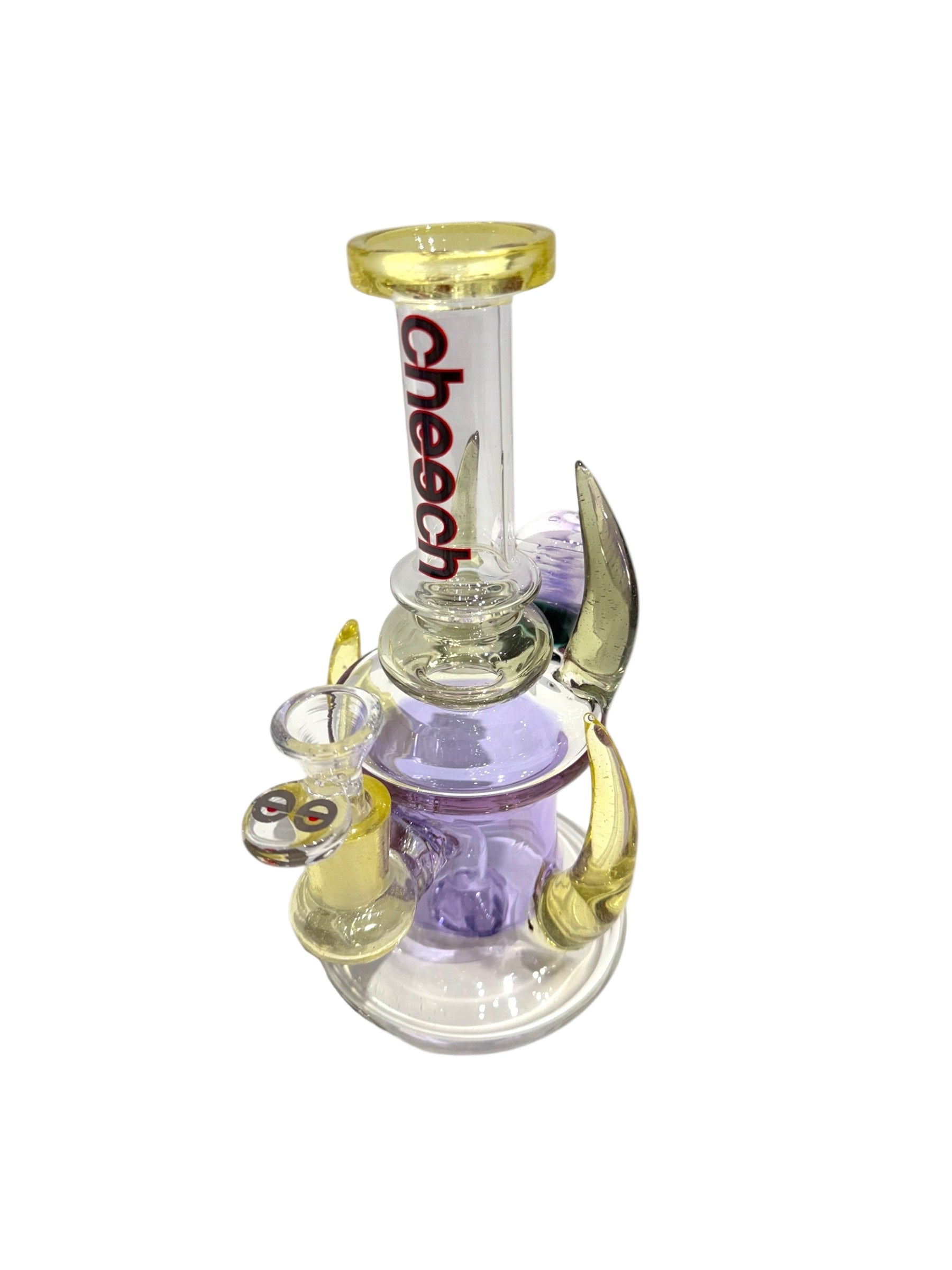 Cheech Clear Glass Horned 8" Dab Rig (CHE - 093,CHE-095) - Blue - The Wee Smoke Shop