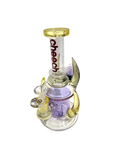 Cheech Clear Glass Horned 8" Dab Rig (CHE - 093,CHE-095) - Blue - The Wee Smoke Shop