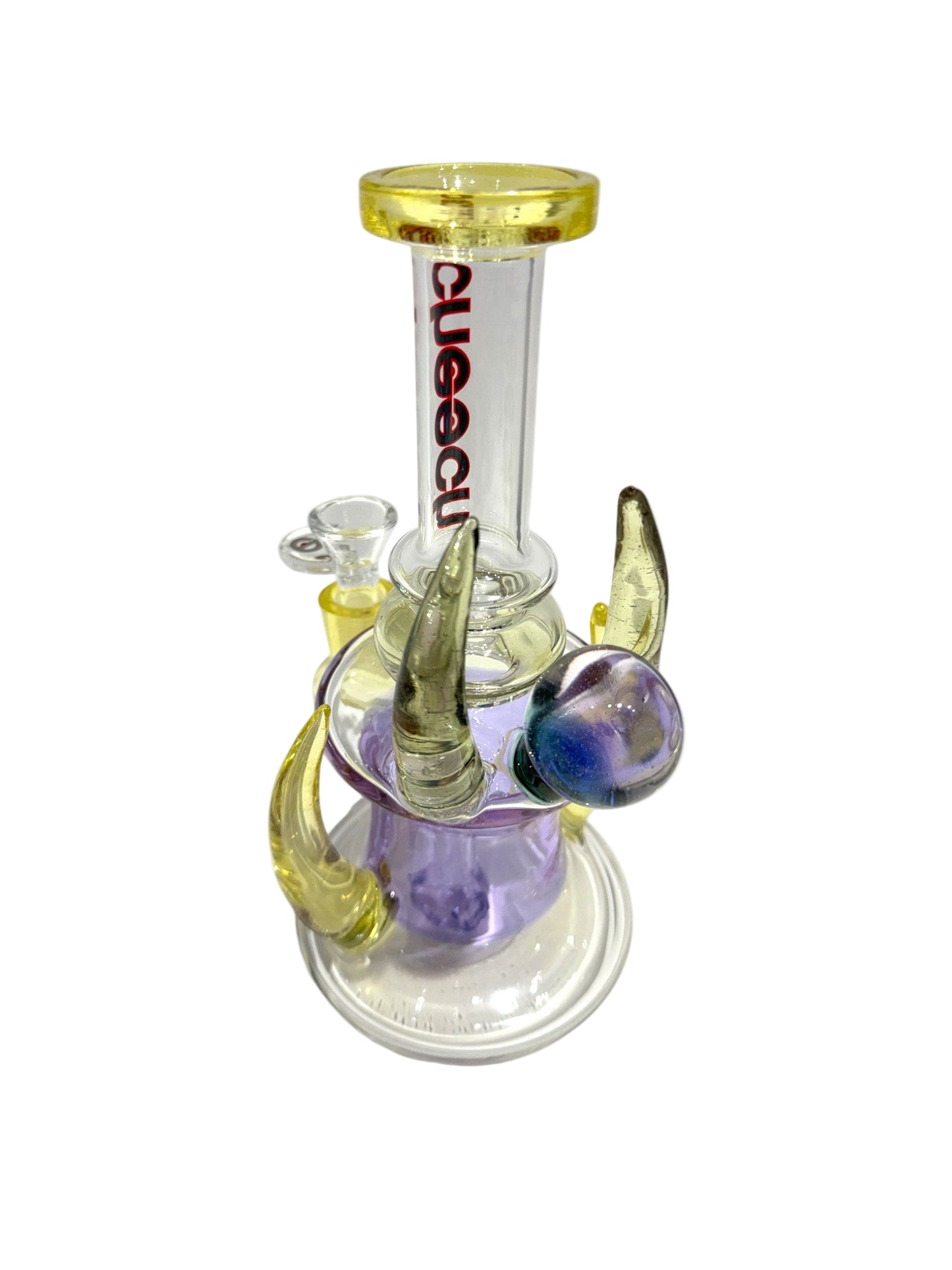 Cheech Clear Glass Horned 8" Dab Rig (CHE - 093,CHE-095) - Blue - The Wee Smoke Shop