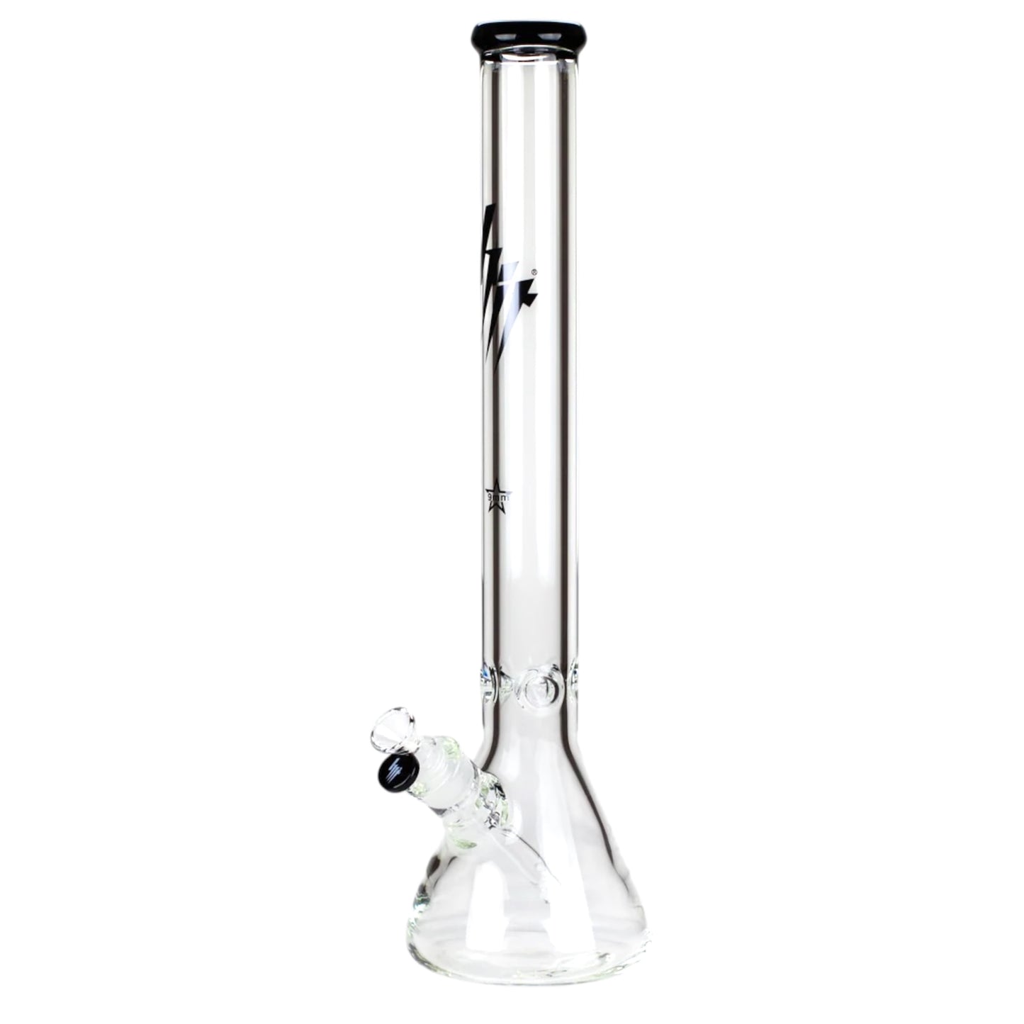 Clear glass water pipe on a white background