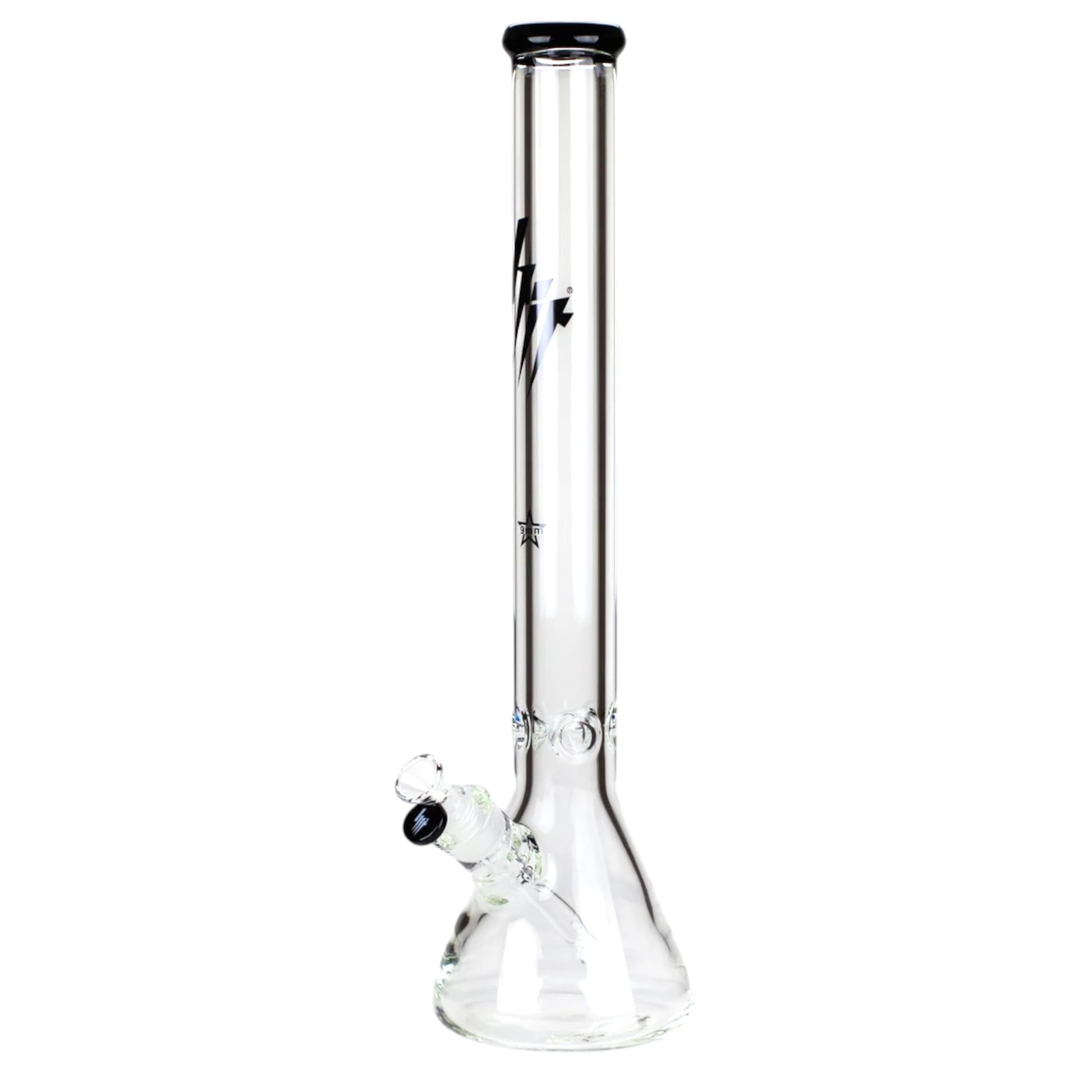 Clear glass water pipe on a white background