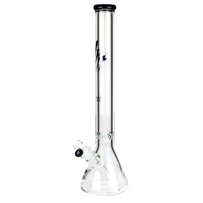 Clear glass water pipe on a white background