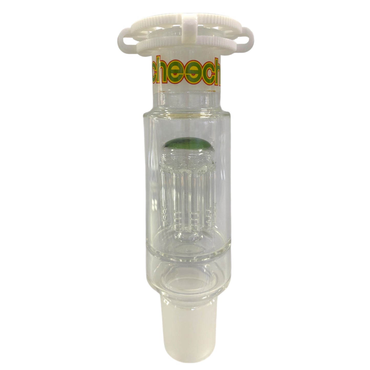 Clear glass Cheech bong attachment with high-flow multi-arm jelly percolator and joint connection