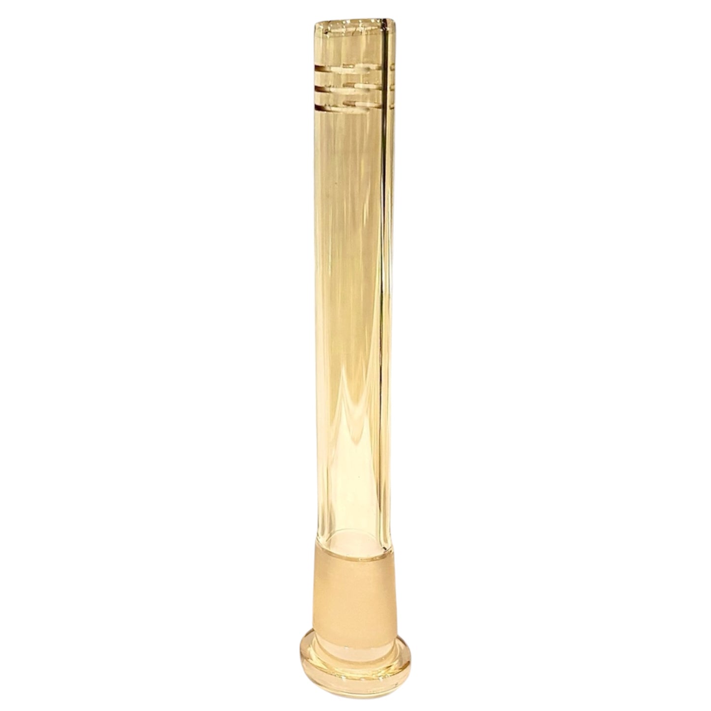 Gold electroplated glass bong downstem with colour-shifting finish and 14mm frosted joint.-The Wee Smoke Shop