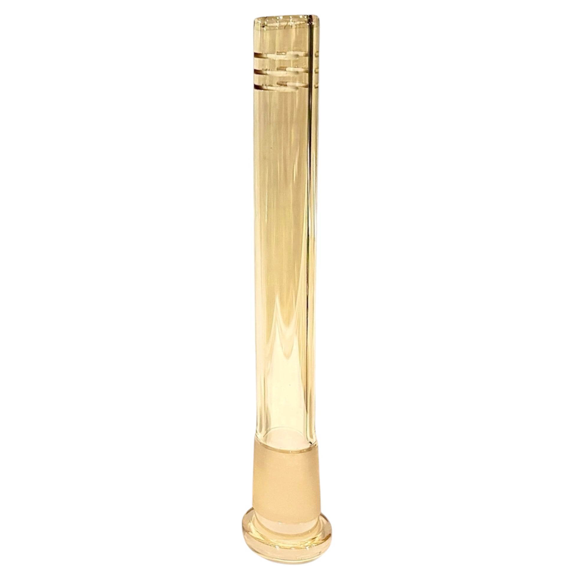 Gold electroplated glass bong downstem with colour-shifting finish and 14mm frosted joint.-The Wee Smoke Shop