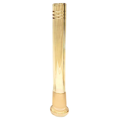 Gold electroplated glass bong downstem with colour-shifting finish and 14mm frosted joint.-The Wee Smoke Shop