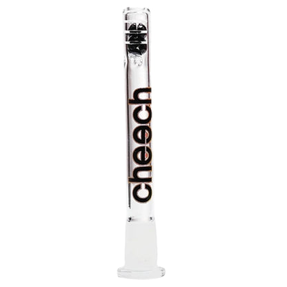 Cheech 14mm glass bong downstem with black diamond-shaped glass beads and clear glass body. - The Wee Smoke Shop