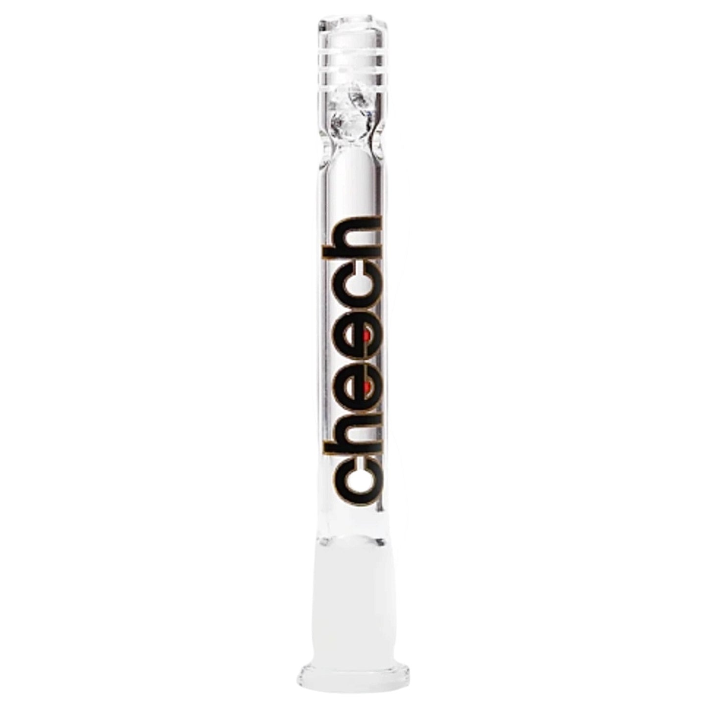 Cheech 14mm glass bong downstem with clear diamond-shaped glass beads and clear glass body. - The Wee Smoke Shop