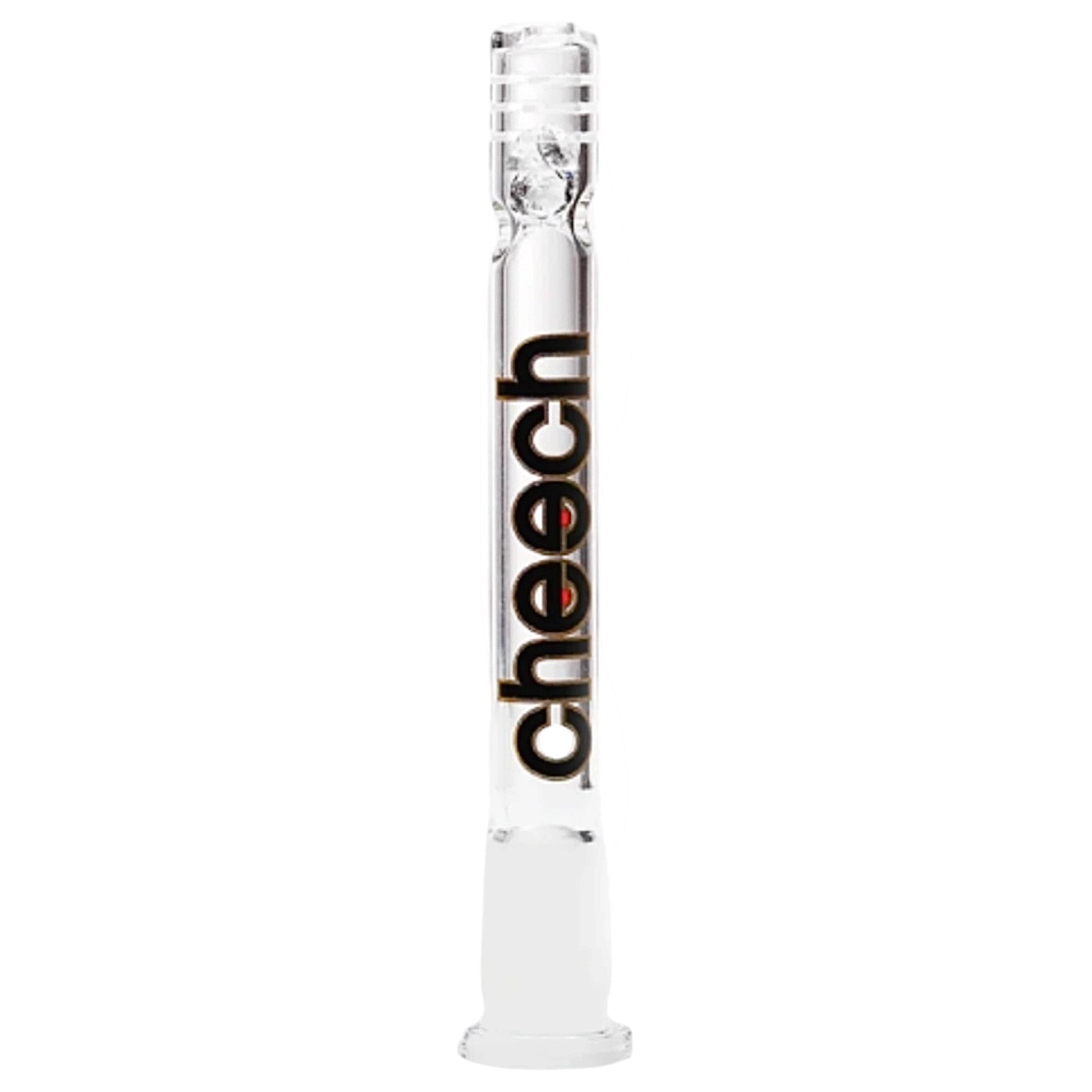 Cheech 14mm glass bong downstem with clear diamond-shaped glass beads and clear glass body. - The Wee Smoke Shop