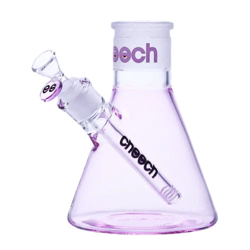 Colored glass Cheech beaker base bong attachment with downstem and joint connection