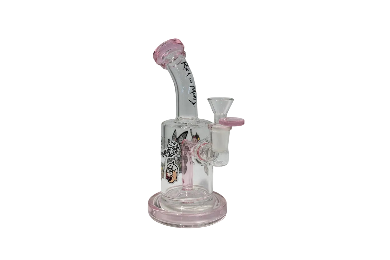 Wheel 6" R&M Dab Rig - Pink - The Wee Smoke Shop