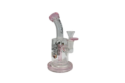 Wheel 6" R&M Dab Rig - Pink - The Wee Smoke Shop