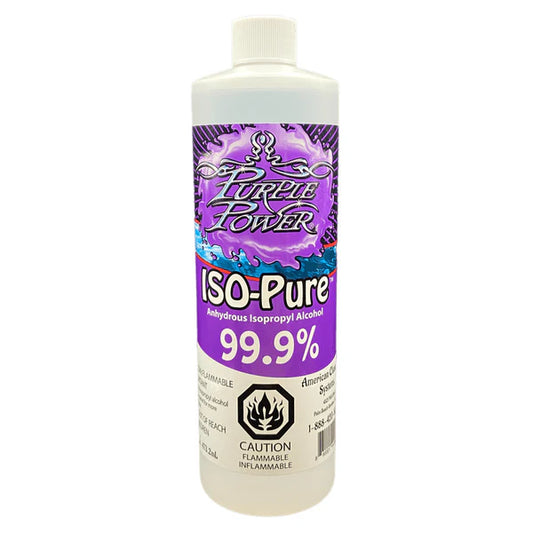 Bottle of Purple Power ISO-Pure with a purple label on a white background