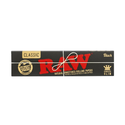 RAW Black (King Size Slim) Rolling Papers - The Wee Smoke Shop
