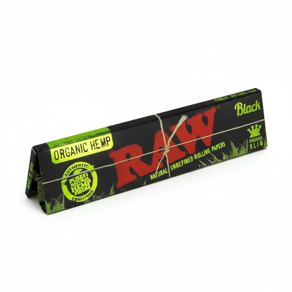 RAW Black Organic Hemp (King Size Slim) Rolling Papers - The Wee Smoke Shop