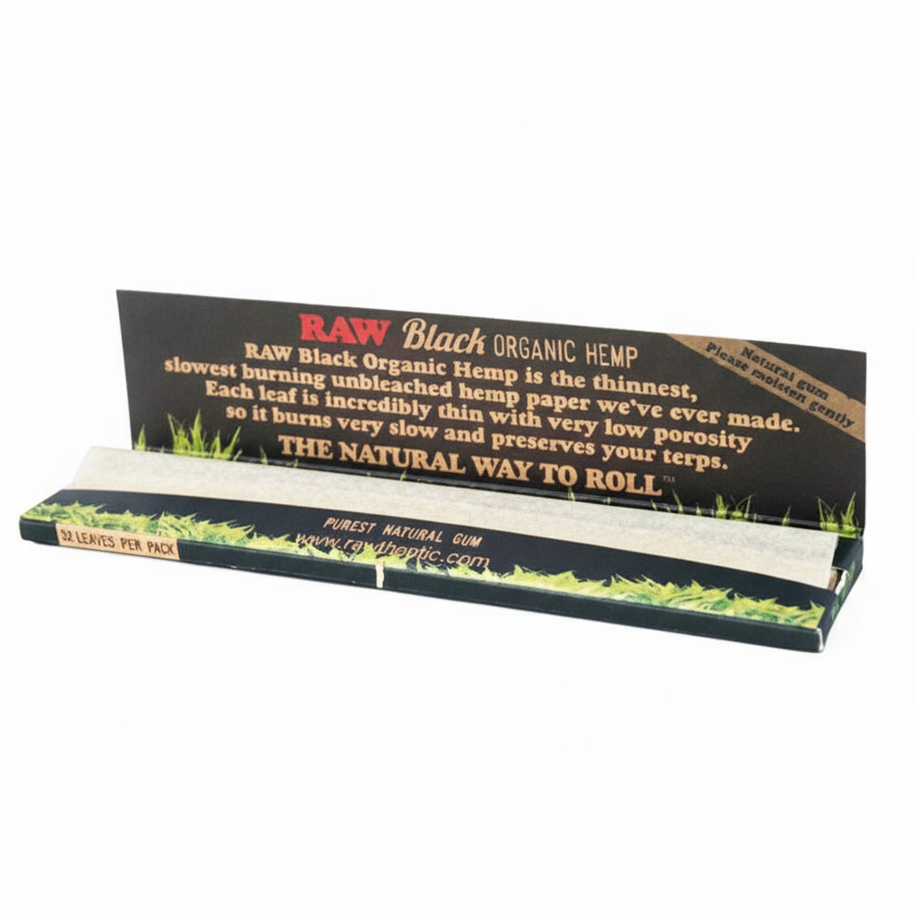 RAW Black Organic Hemp (King Size Slim) Rolling Papers - The Wee Smoke Shop