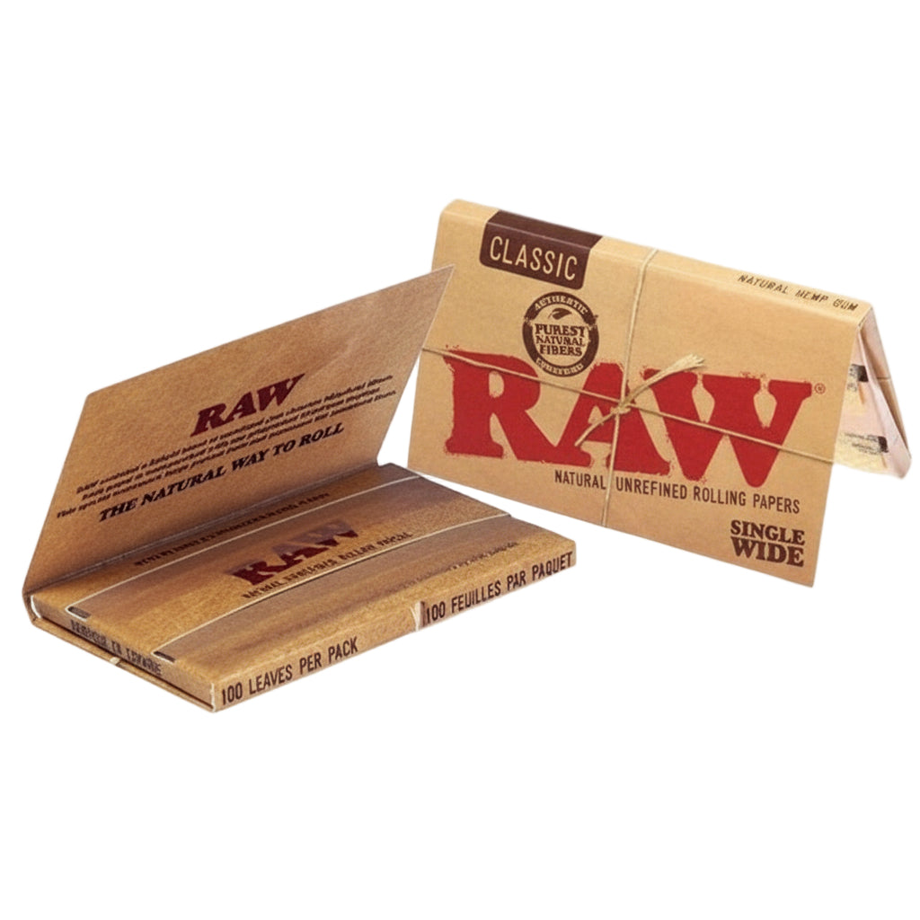 RAW Classic Rolling Papers - Single Wide - The Wee Smoke Shop