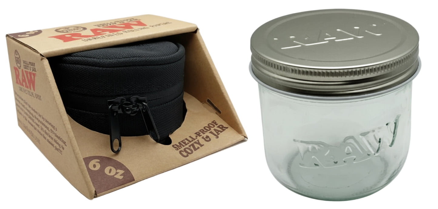 RAW Lockable Smell Proof Cozy & Jar - 6 Oz - The Wee Smoke Shop