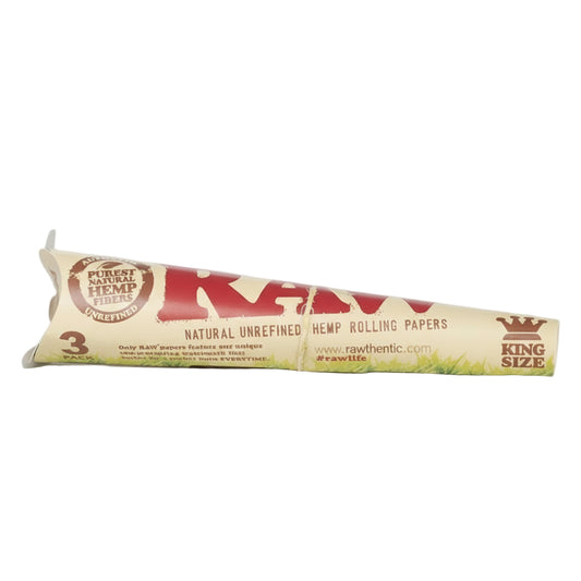 Raw rolling cone packaging on a white background