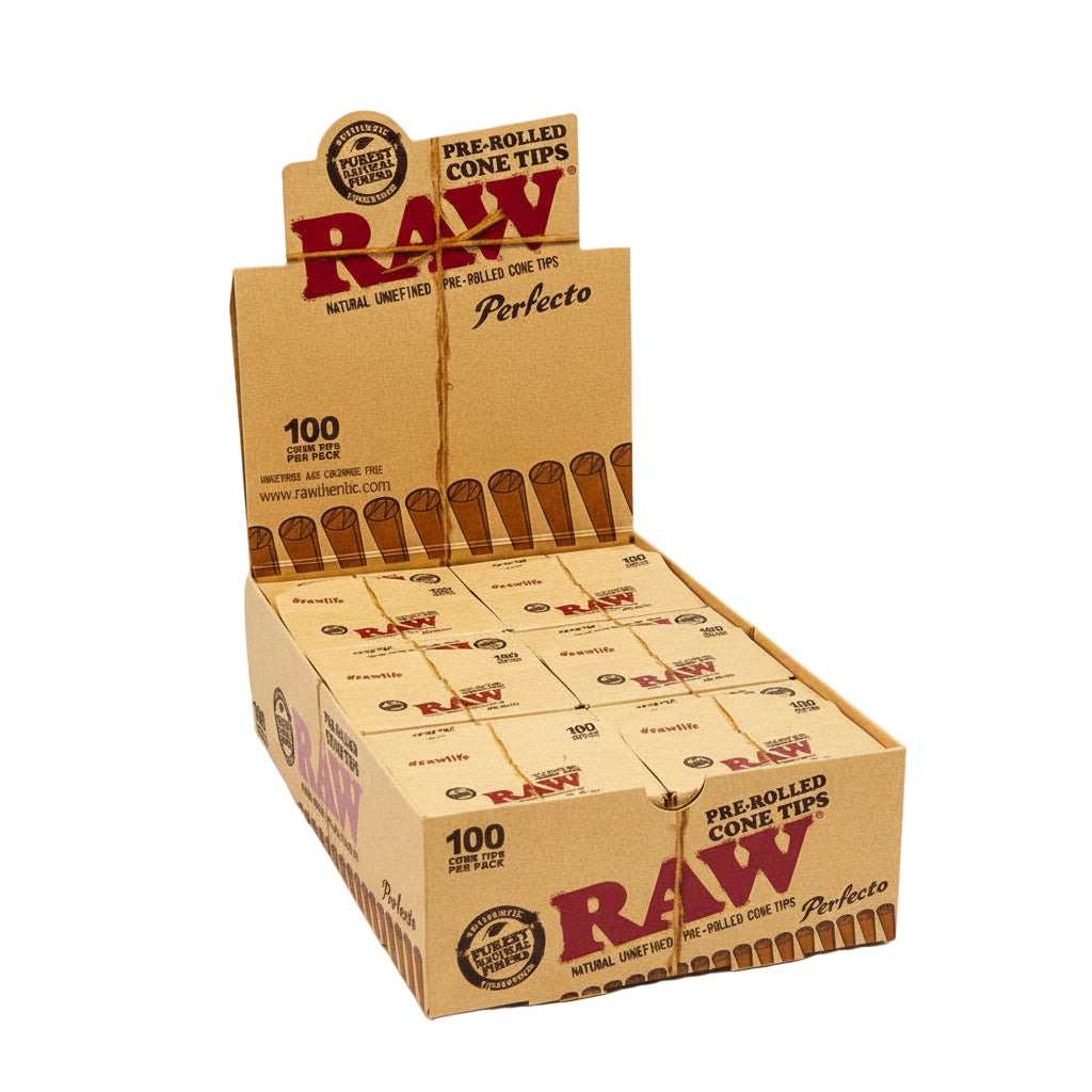 RAW Perfecto Pre-Rolled Cone Tips - Box of 6 x 100 pack - The Wee Smoke Shop