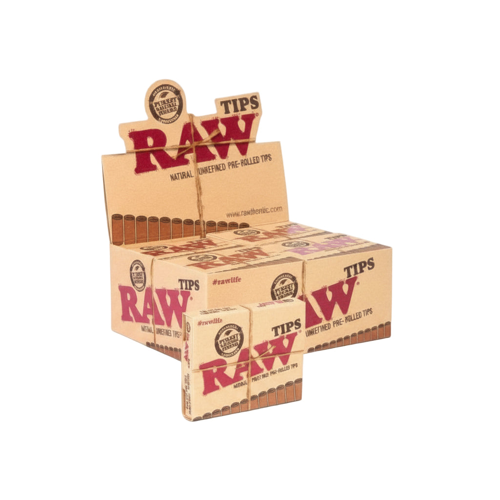 RAW Pre-Rolled Tips - box of 20 x 20 pack - The Wee Smoke Sop