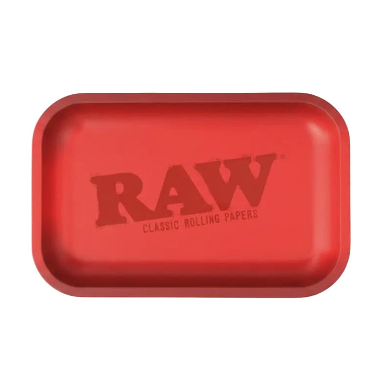 Red tray with 'RAW' branding on a white background