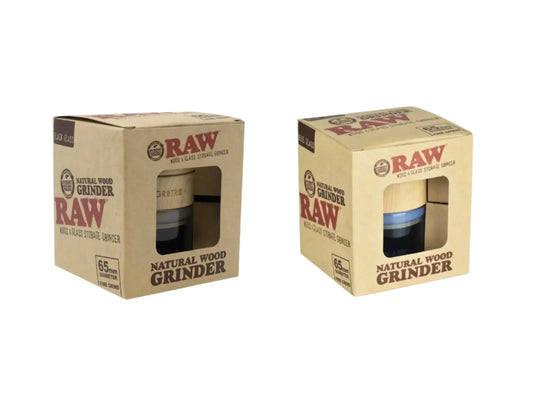 Raw Wood and Glass 3-Part Grinder-Raw-The Wee Smoke Shop