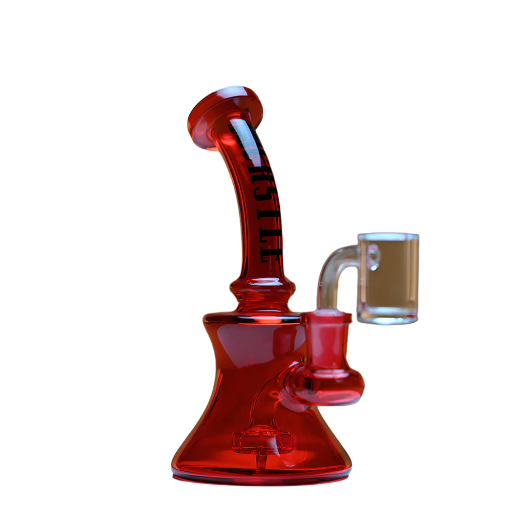 Castle 5" Electroplated Dab Rig-Red-The Wee Smoke Shop