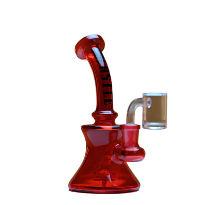 Castle 5" Electroplated Dab Rig-Red-The Wee Smoke Shop