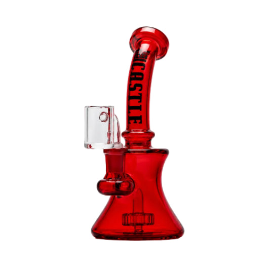 Red Castle 5" Electroplated Dab Rig On White Background