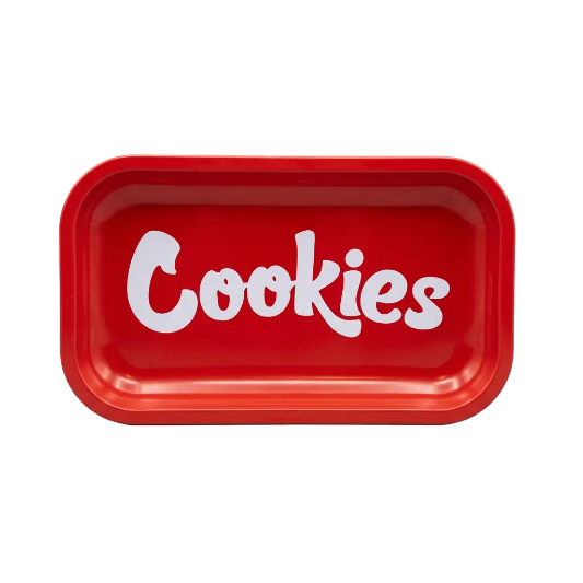 Featuring Red Cookies Colored Medium Rolling Tray on white background