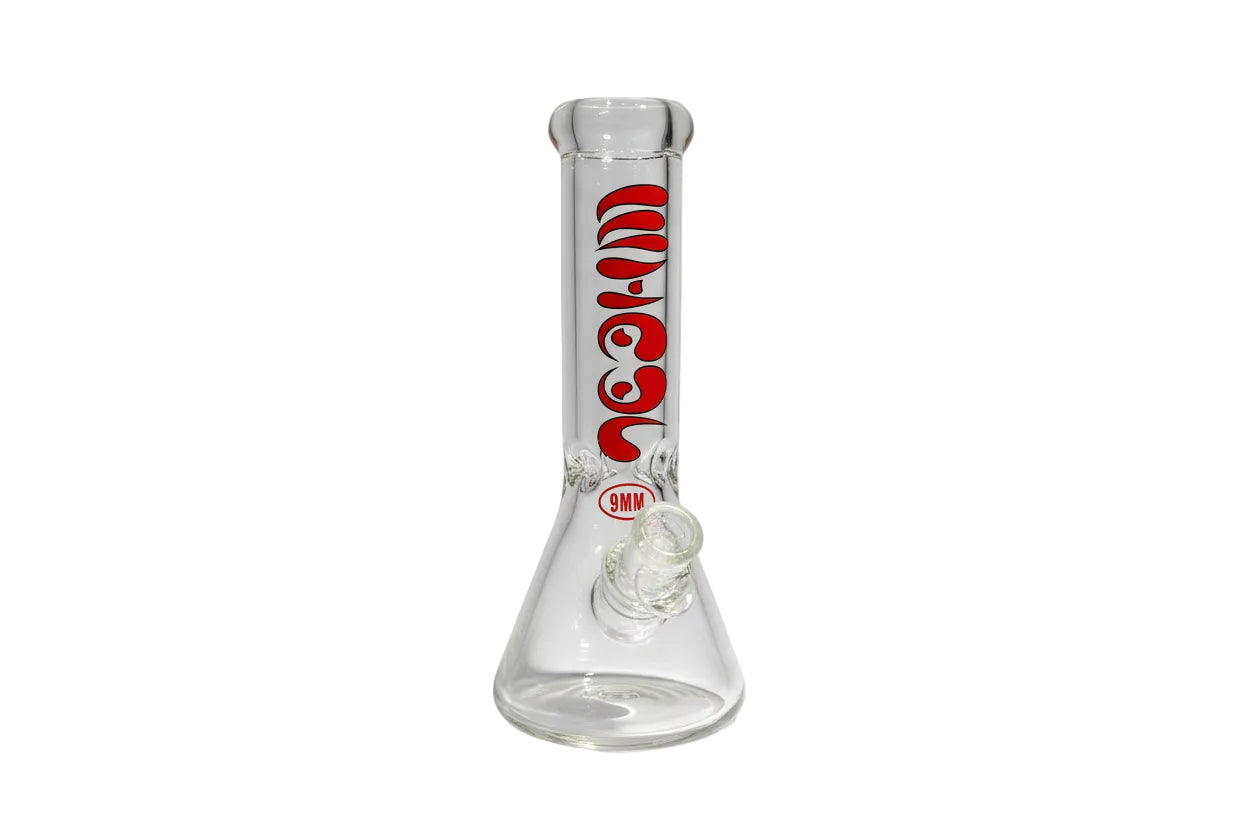 Wheel 11" 9 mm Beaker Bong - Red - The Wee Smoke Shop
